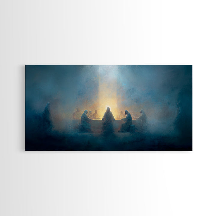 Sacred Communion, Framed Canvas Print, Christian Art Canvas, Christian Painting, Jesus Christmas Art, Christmas Wall Art