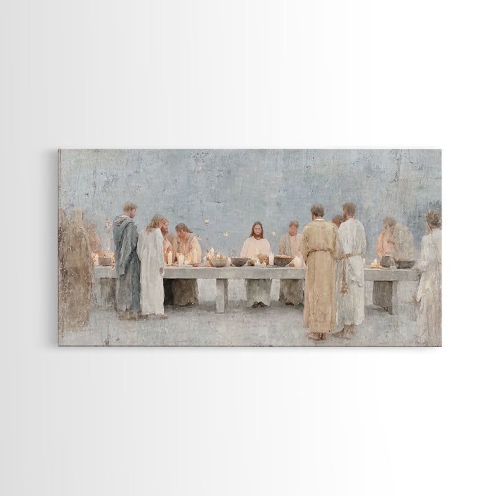Last Supper Grace – Framed Canvas Print – Christian Art Canvas – Christian Wall Art – Jesus Painting – Christmas Art