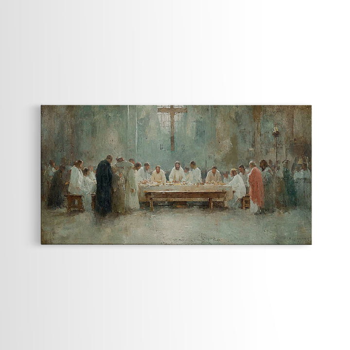 Sacred Communion Light – Framed Canvas Print – Christian Wall Art – Jesus Painting – Christian Art Canvas – Christian Decor – Christian Art