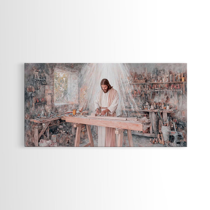 Carpenter’s Calling – Framed Canvas Print – Christian Wall Art – Jesus Painting – Christian Art Canvas – Christian Decor – Christian Art