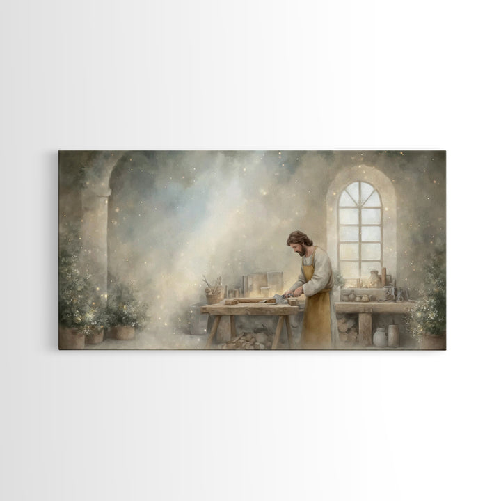 Holy Craftsmanship – Framed Canvas Print – Christian Art Canvas – Christian Wall Art – Christian Decor – Jesus Painting – Christian Art
