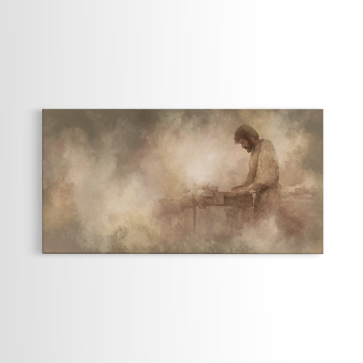 Breadmaker’s Blessing – Framed Canvas Print – Christian Art Canvas – Christian Wall Art – Christian Decor – Christian Christmas Art – Jesus
