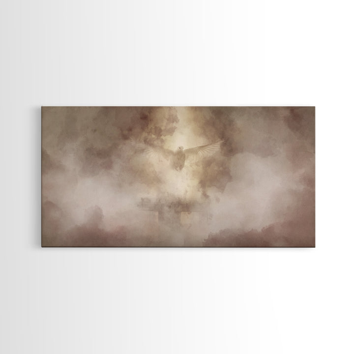 Spirit Ascending, Framed Canvas Print, Christian Art Painting, Modern Christian Painting, Christian Wall Art, Unique Christian Art
