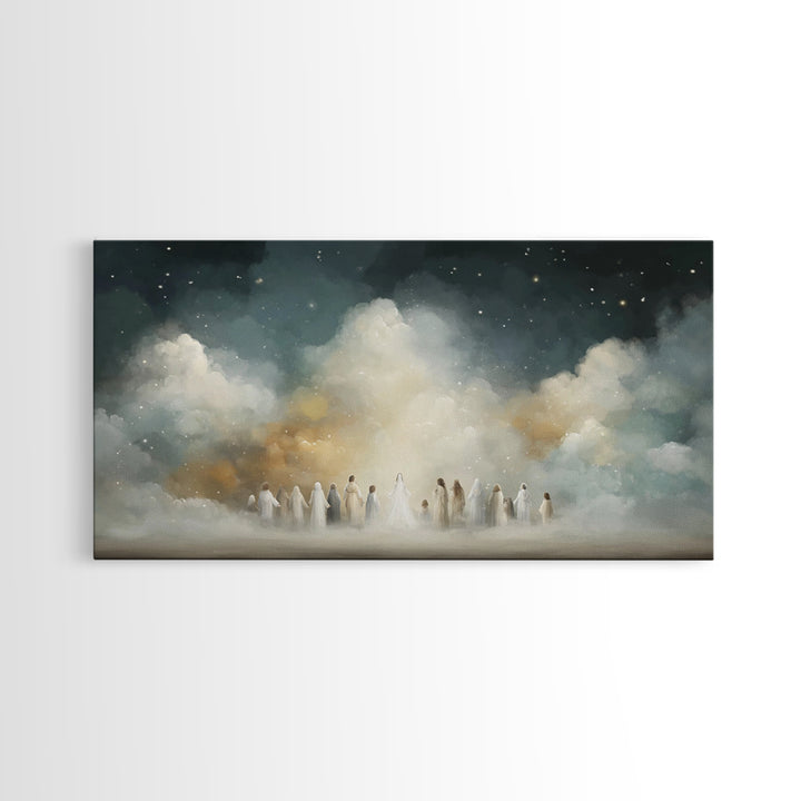 Starry Ascension – Framed Canvas Print – Christian Christmas Art – Christian Wall Art – Modern Christian Art – Christian Art Canvas – Chris