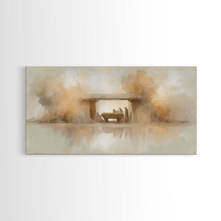 Nativity Dawn – Framed Canvas Print – Christian Christmas Art – Christmas Canvas Wall Art – Christian Wall Art – Modern Christian Art – Chr