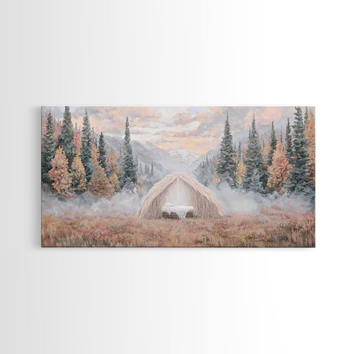 Forest Nativity | Framed Canvas Print | Christian Christmas Art | Jesus Painting | Christian Wall Art | Christmas Art | Christian Art Canva