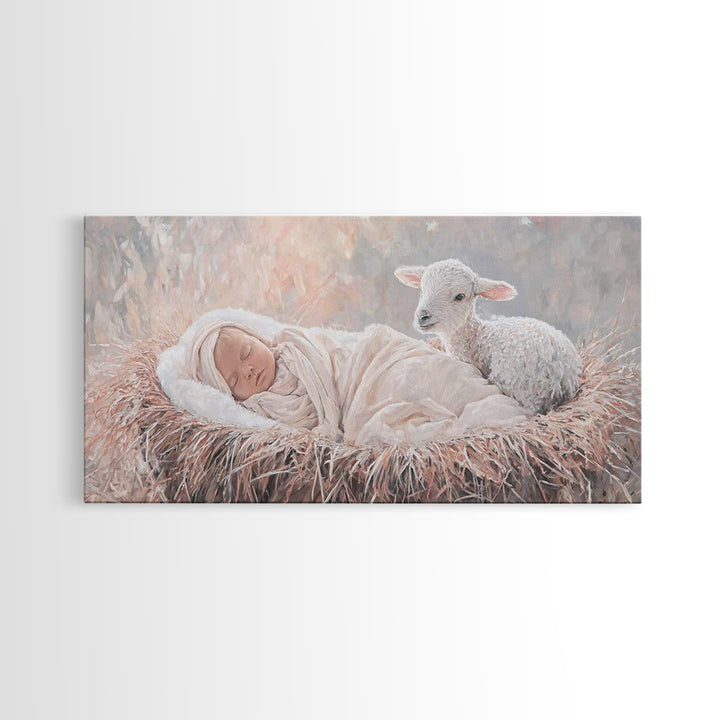 Light Of Nativity – Framed Canvas Print – Christian Art Canvas – Christian Christmas Art – Jesus Painting – Christmas Wall Art