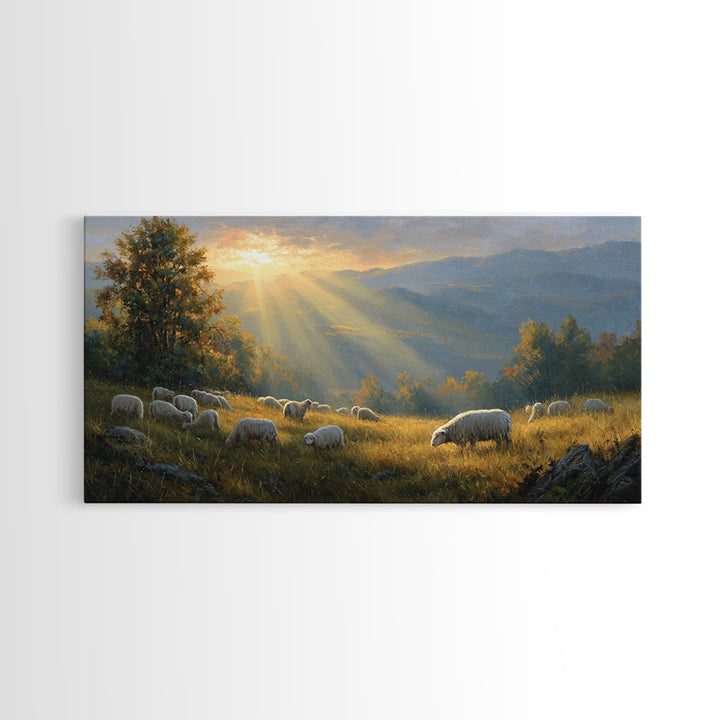 Holy Pasture Whisper | Framed Canvas Print | Christian Art | Christian Canvas Art | Jesus Painting | Christian Christmas | Christian Wall A