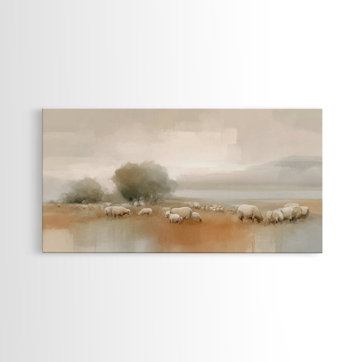 Silent Field Blessing, Framed Canvas Print, Christian Wall Art, Christian Art, Jesus Painting, Christian Art Canvas, Christmas Art, Christi