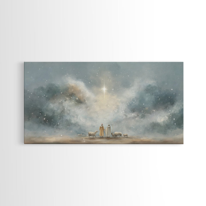 Wonder In The Heavens – Framed Canvas Print – Christian Art Canvas – Christian Wall Art – Christmas Art – Christian Christmas Art – Christi