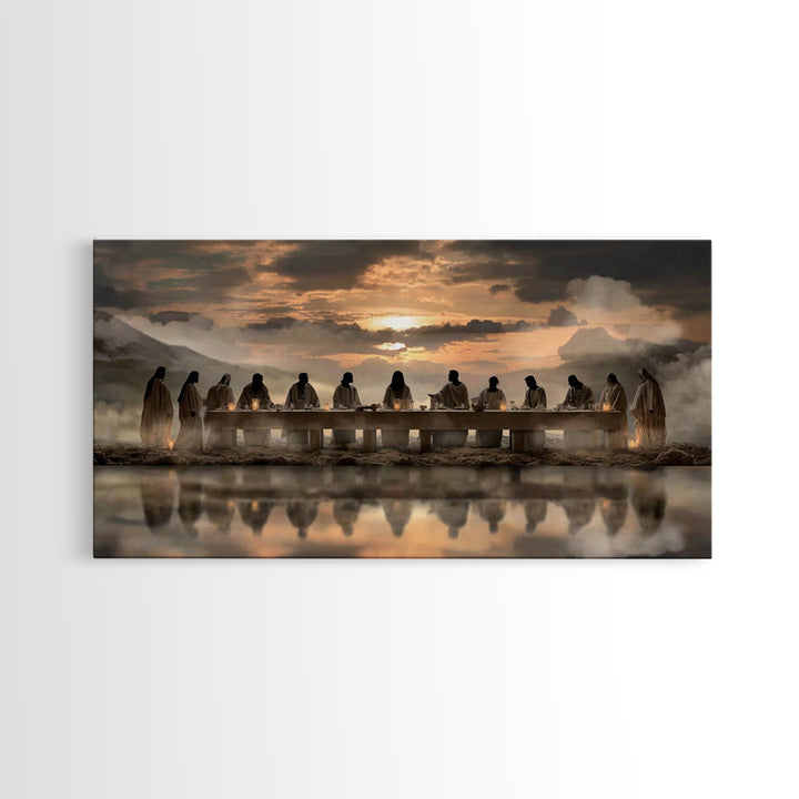 Sacred Supper Horizon – Framed Canvas Print – Christian Wall Art – Christian Art Canvas – Jesus Painting – Christian Christmas Art – Christ