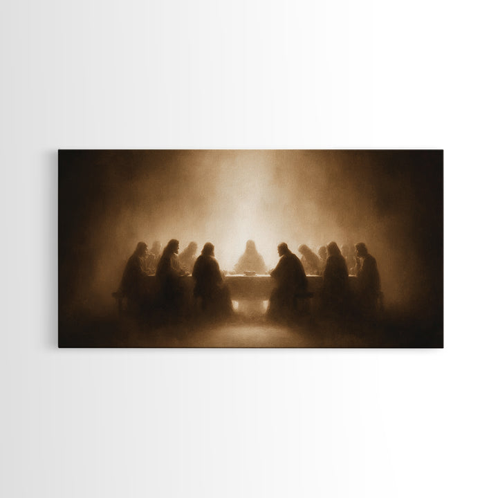 Sacred Evening – Framed Canvas Print – Christian Wall Art – Jesus Painting – Christian Christmas Art – Christian Decor – Christian Gift