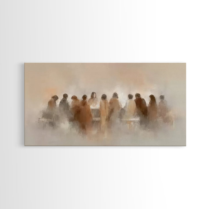 Heavenly Supper, Framed Canvas Print, Christian Art Canvas, Jesus Painting, Christian Wall Art, Christian Christmas Art, Christian Decor