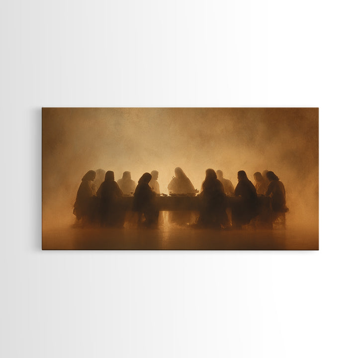 Golden Gathering | Framed Canvas Print | Christian Wall Art | Christian Art Canvas | Jesus Painting | Christian Christmas Decor | Christian