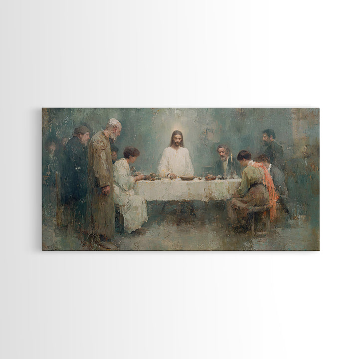 Bright Fellowship, Framed Canvas Print, Christian Art Canvas, Christian Wall Art, Jesus Painting, Christian Gift Ideas, Christmas Art Print