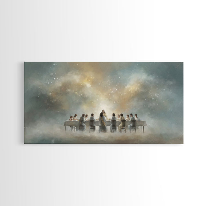 Sacred Table | Framed Canvas Print | Christian Art Work | Jesus Painting | Christian Wall Art | Christmas Canvas Wall Art | Christian Decor