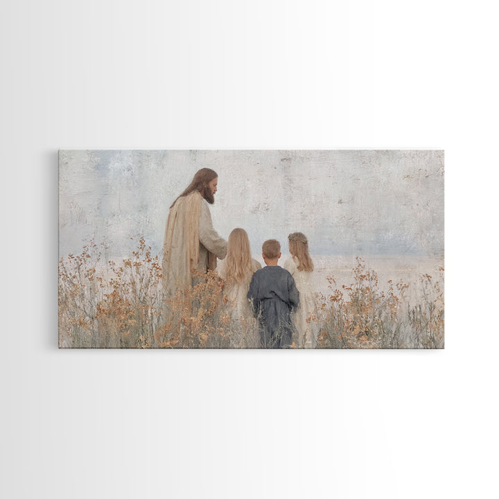 Gentle Meadow – Framed Canvas Print – Christian Art Canvas – Jesus Painting – Christian Wall Art – Christian Gift Ideas – Christian Decor
