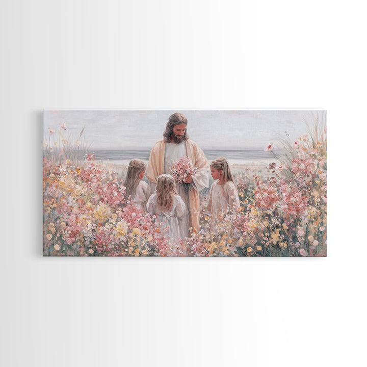 Blossoms Of Grace – Framed Canvas Print – Christian Wall Art – Jesus Painting – Christian Art Canvas – Christian Decor – Christian Gift Ide