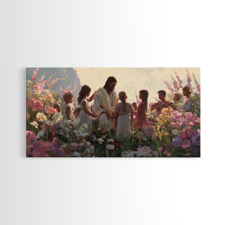 Children Of Hope – Framed Canvas Print – Christian Art Canvas – Jesus Painting – Christian Wall Art – Christian Christmas Art – Vintage Chr