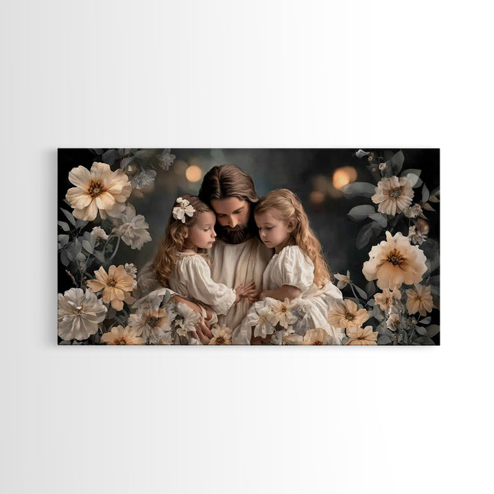 Tender Peace – Framed Canvas Print – Christian Wall Art – Christian Art Canvas – Jesus Painting – Christian Decor – Minimalist Christian Ar