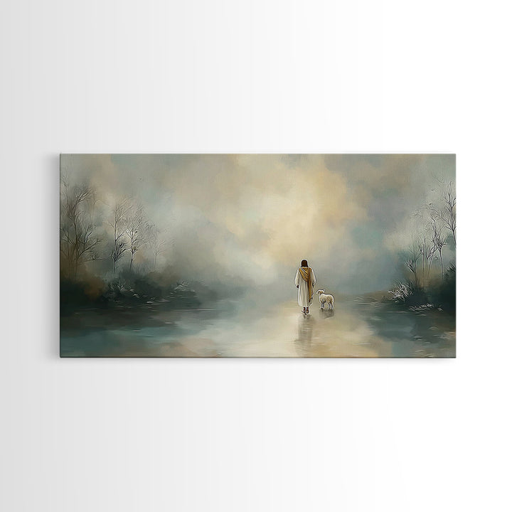 Shepherd’s Path | Framed Canvas Print | Christian Art Canvas | Jesus Painting | Christian Wall Art | Christian Decor For Home | Subtle Chri