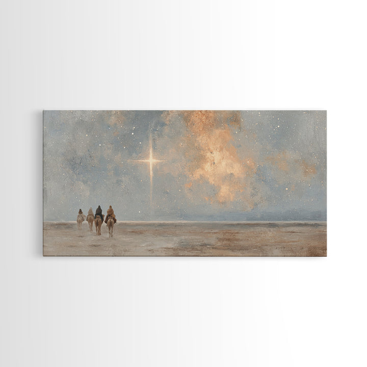 Star Of Bethlehem - Framed Canvas Print - Christian Christmas Art - Christian Art Canvas - Christian Wall Art - Christmas Art Prints