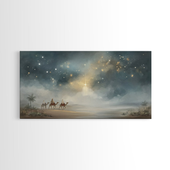 Night Of The Magi - Framed Canvas Print - Christmas Art Prints - Christian Christmas Art - Christian Wall Art - Christian Art Canvas
