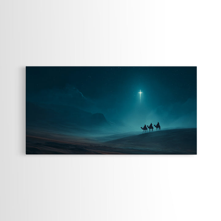 Guided By The Star - Framed Canvas Print - Christian Art Canvas - Christmas Art Prints - Christian Christmas Art - Christian Wall Art