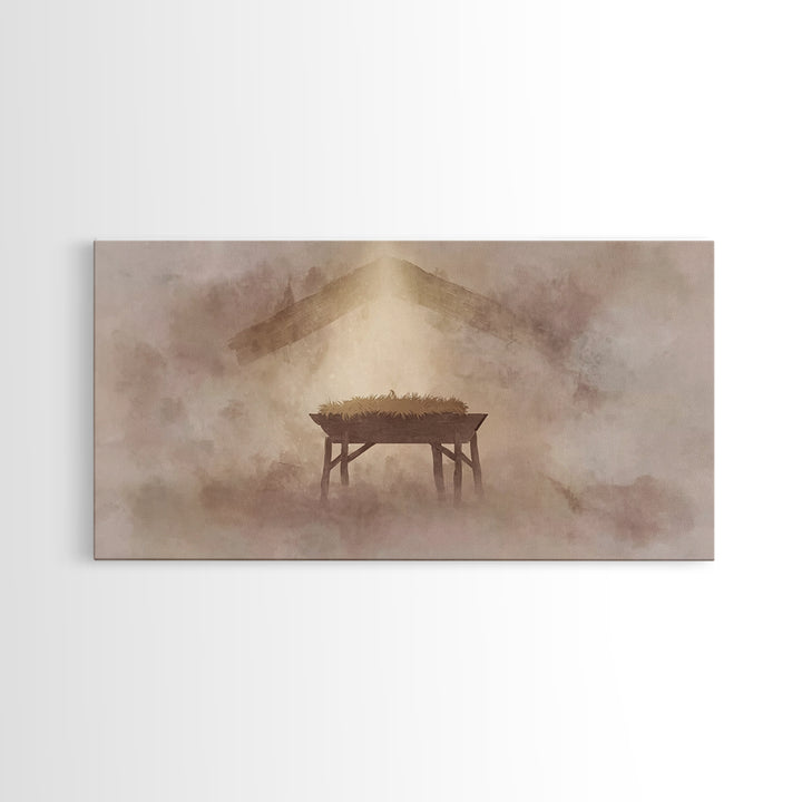 Manger Of Wonder – Framed Canvas Print – Christian Art – Christian Christmas Art – Christmas Wall Art – Christian Gift Ideas