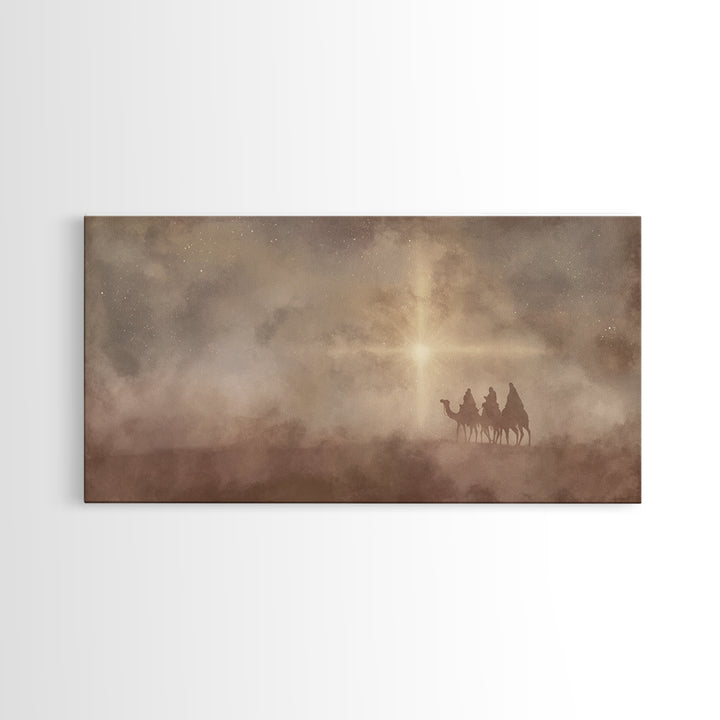 Three Kings Journey - Framed Canvas Print - Christian Wall Art - Christian Christmas Art - Christian Art Canvas - Christmas Art Prints