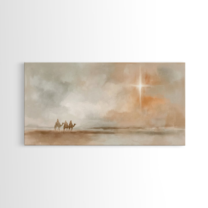 The Guiding Star – Framed Canvas Print – Christian Wall Art – Christian Art Canvas – Jesus Painting – Christmas Art – Christian Art Print