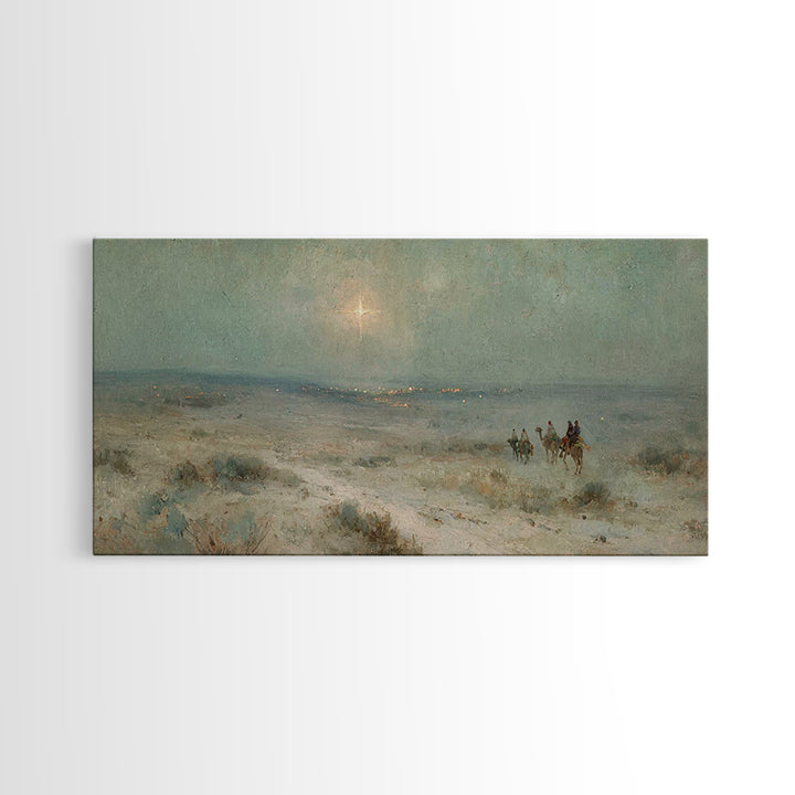 Bethlehem Light | Framed Canvas Print | Christian Art Print | Jesus Painting | Christian Wall Art | Christmas Art | Christian Art Canvas