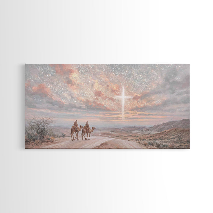 Dawn Of Promise, Framed Canvas Print, Christian Art Print, Christian Wall Art, Jesus Painting, Christian Christmas Art, Christian Art Canva