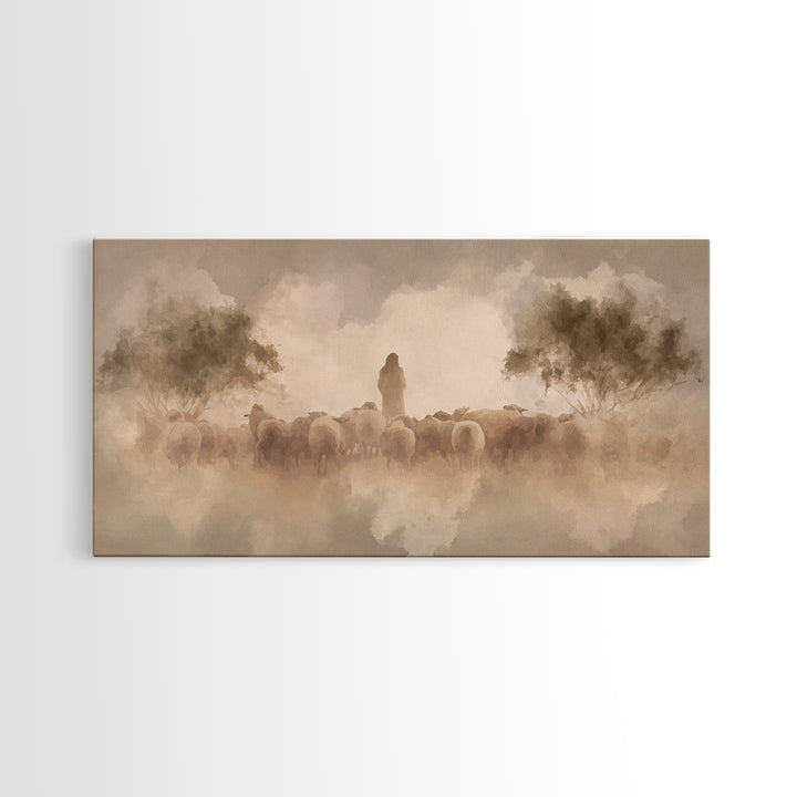 Morning Shepherd | Framed Canvas Print | Christian Christmas Art | Christian Art Canvas | Christian Wall Art | Christian Art Print | Jesus