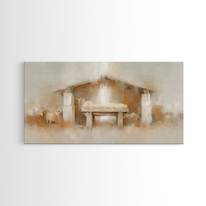 Stable Promise Light | Framed Canvas Print | Christian Art Canvas | Christmas Art | Christian Art Gift | Framed Christmas Art