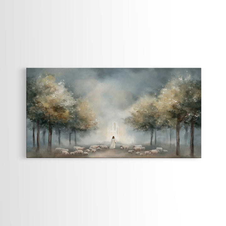 Heavenly Pathway - Framed Canvas Print - Christian Art Canvas - Christian Christmas Art - Jesus Painting - Christian Wall Art