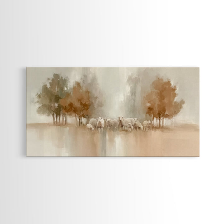 Pasture Serenity - Framed Canvas Print - Christian Art Print - Pastoral Scenery - Christian Wall Art - Subtle Christian Art