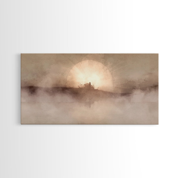 Radiant Dawn - Framed Canvas Print - Christian Christmas Art - Christian Wall Art - Jesus Painting - Modern Christian Art