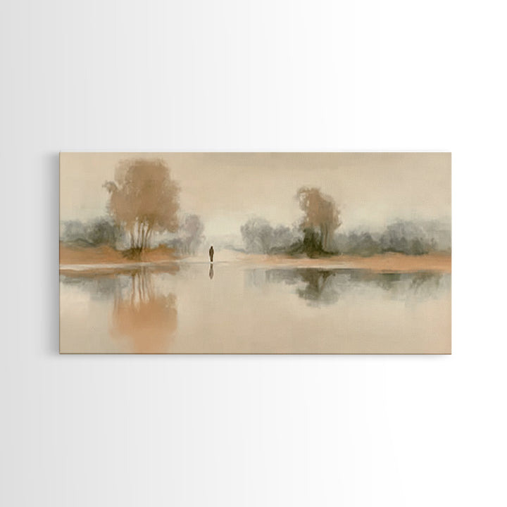Quiet Path Grace, Framed Canvas Print, Christian Art Canvas, Christian Wall Art, Jesus Painting, Minimalist Christian Art, Christian Christ