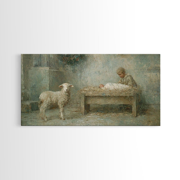 Winter Nativity – Framed Canvas Print – Christian Christmas Art – Christian Wall Art – Christmas Art – Christian Art Canvas – Christian Dec