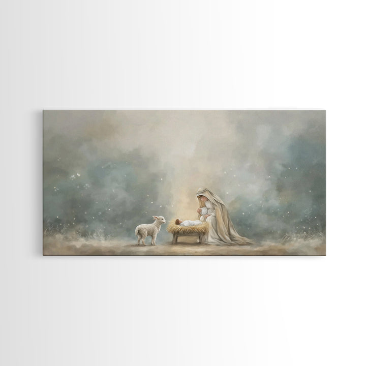 Heaven’s Gentle Dawn – Framed Canvas Print – Christian Art Canvas – Christian Wall Art – Jesus Painting – Christmas Art – Christian Christm