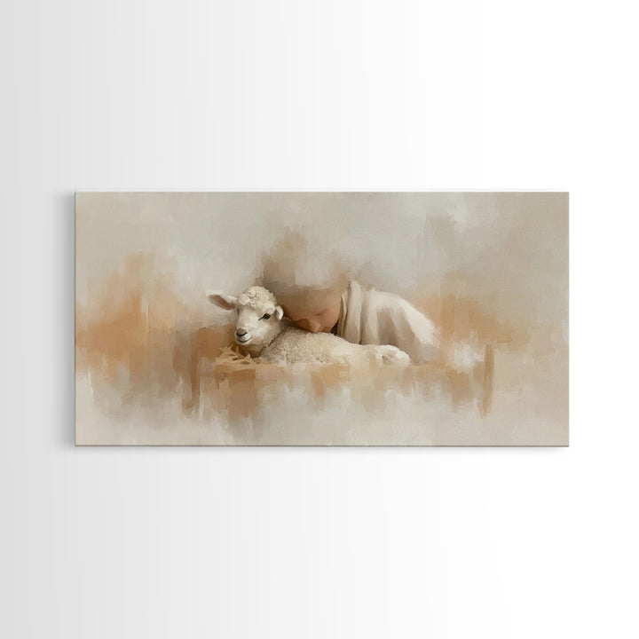 Tender Blessing Light, Framed Canvas Print, Christian Art Canvas, Christian Wall Art, Jesus Painting, Christmas Art, Christian Gift Ideas