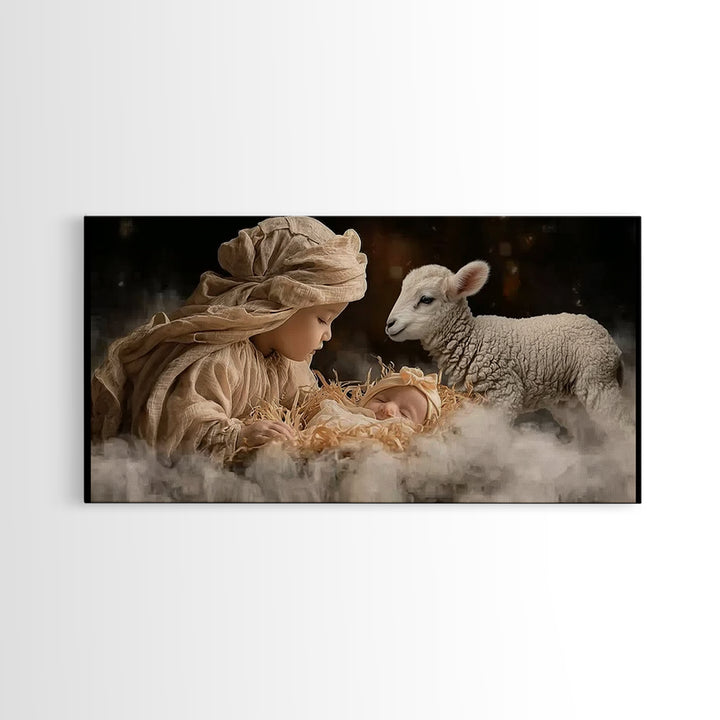 Sacred Quiet Hour – Framed Canvas Print – Christian Wall Art – Jesus Painting – Christian Art Canvas – Christmas Art – Modern Christian Art