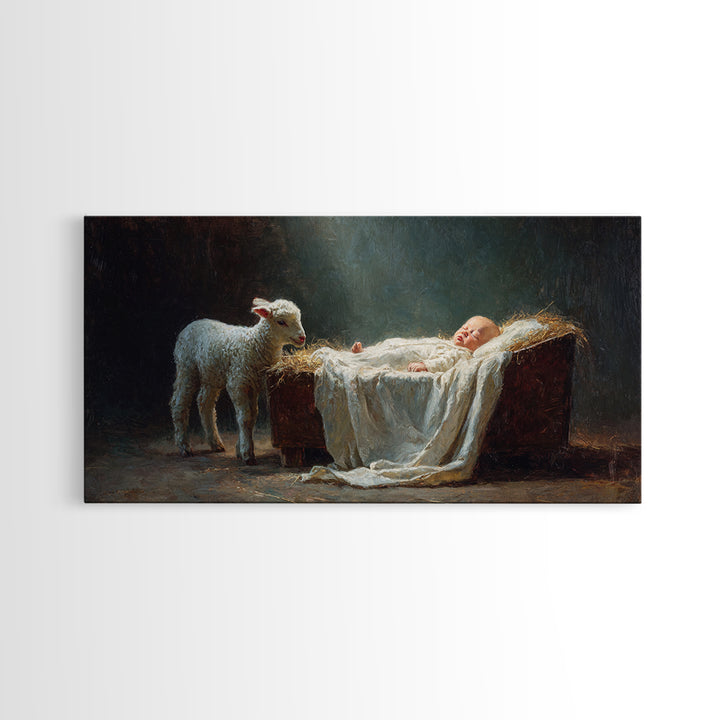 Bethlehem’s Child | Framed Canvas Print | Christian Art Canvas | Christian Wall Art | Jesus Painting | Christmas Art | Christian Christmas