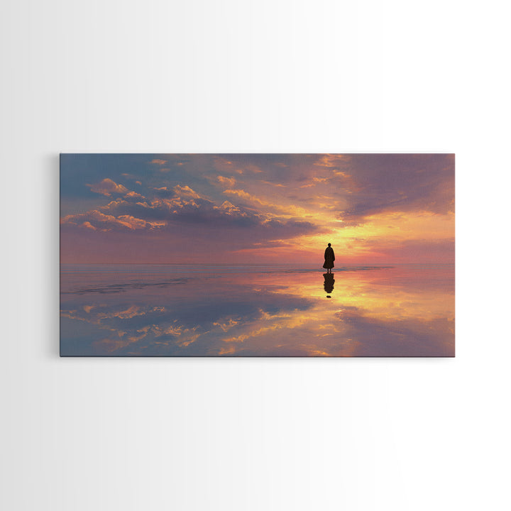 Sky Of Promise Light, Framed Canvas Print, Christian Wall Art, Christian Art Canvas, Jesus Painting, Modern Christian Art, Christian Decor