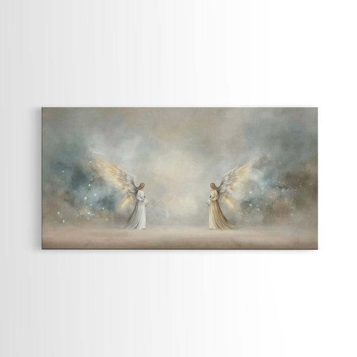 Serene Messengers – Framed Canvas Print – Christian Art Canvas – Framed Christian Art – Christian Christmas Art – Christmas Wall Art