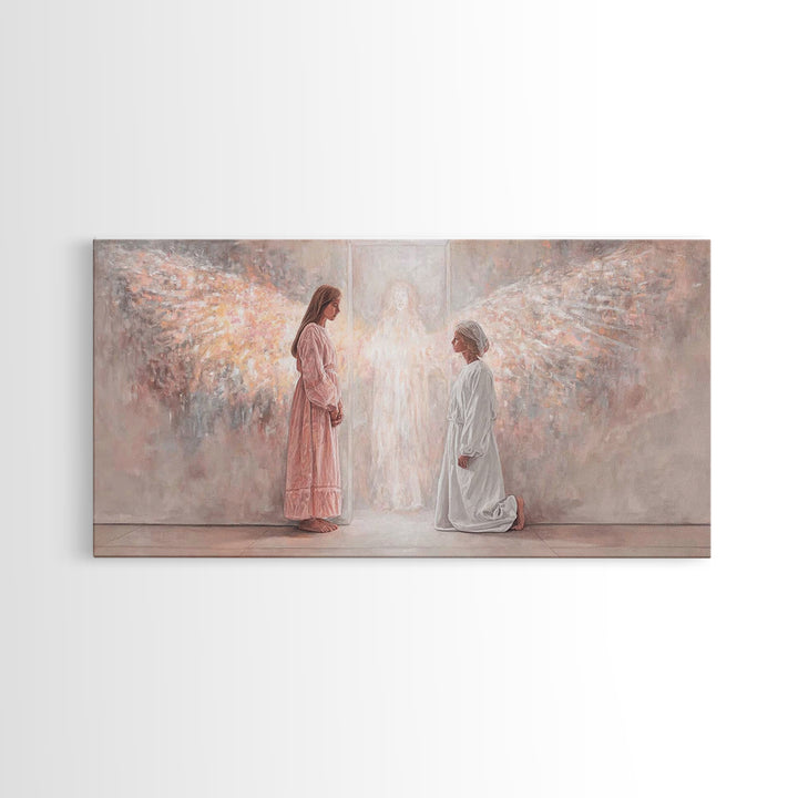 Angelic Dawn – Framed Canvas Print – Christian Wall Art – Christian Art Canvas – Jesus Painting – Christian Decor – Christmas Art Prints