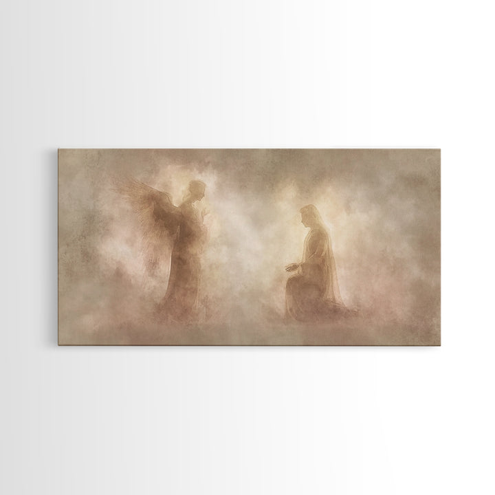 Sacred Encounter, Framed Canvas Print, Christian Art Canvas, Christian Painting, Subtle Christian Art, Christian Decor For Home, Modern Chr