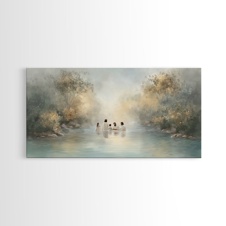 River Blessing – Framed Canvas Print – Christian Wall Art – Jesus Painting – Christian Art Canvas – Subtle Christian Art – Christian Decor