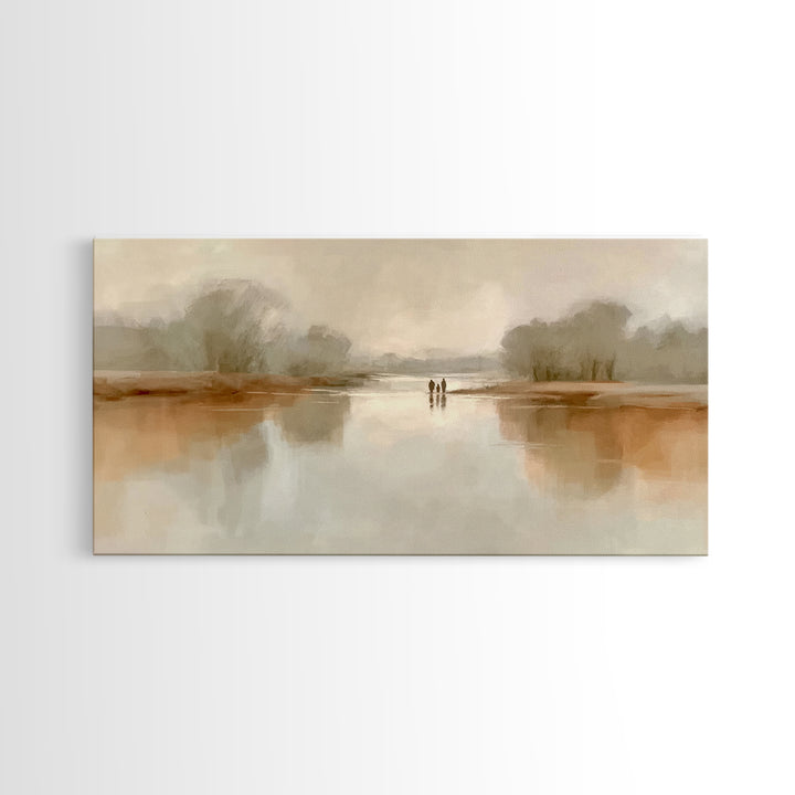 Silent River Light, Framed Canvas Print, Christian Wall Art, Christian Art Print, Minimalist Christian Art, Christian Gift Ideas, Jesus Pai